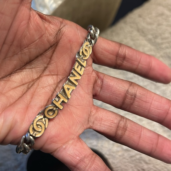 SOLD..CHANEL Yellow and Silver Chain Link Bracelet🥳🥳❌❌ - Picture 3 of 5